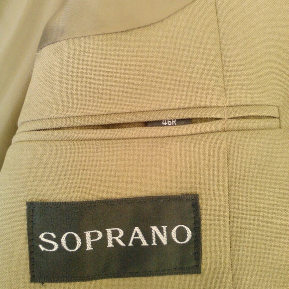 Camel Tan Corduroy Soprano Suit Blazer Peacoat Single-Breasted Sport Jacket Silk - Picture 7 of 8